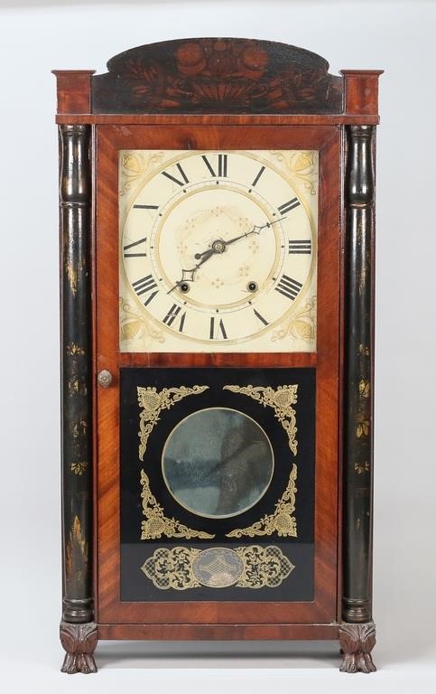 Appraisal: Column and splat clock Partial Patent Clocks Invented by Eli