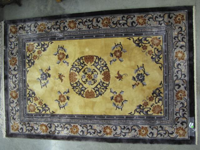 Appraisal: Oriental rug Chinese design blue and brown colors ' x