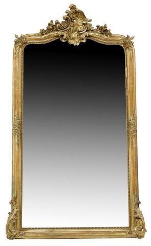 Appraisal: French Louis XV style giltwood mirror late th c rocaille