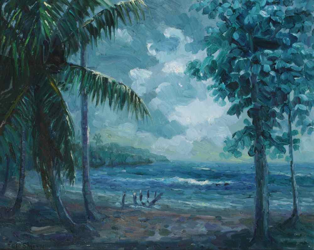 Appraisal: SMITH Eric Jamaican th C ''Beach Port Maria'' OIL Canvas