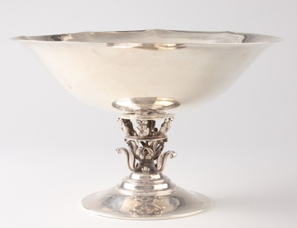 Appraisal: Sterling compote with floral decorated pedestal t diameter dents marked