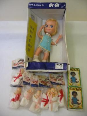 Appraisal: A boxed Gigi walking doll two Pedigree Tiny Tots dolls