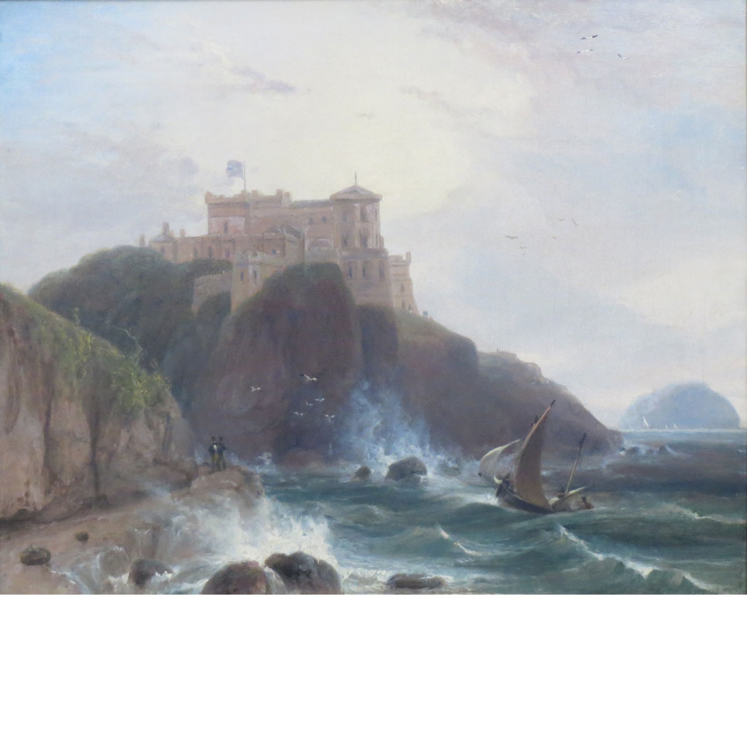 Appraisal: Attributed to Clarkson Stanfield A Castle Overlooking the Sea Oil