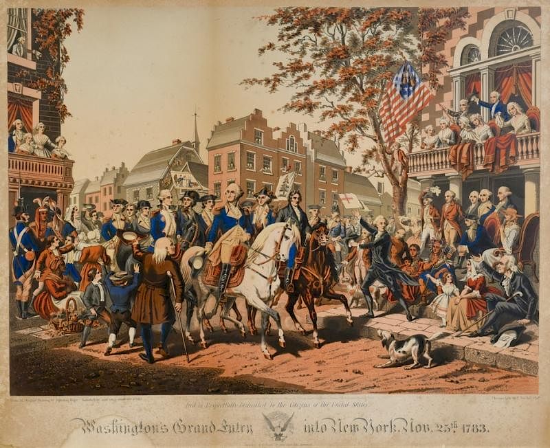 Appraisal: Chromolithograph Washington's Grand Entry into NY Washington's Grand Entry into