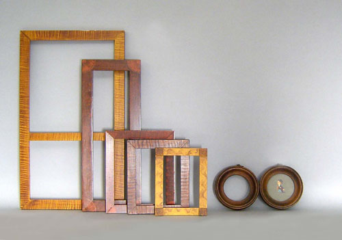 Appraisal: Four contemporary painted frames together with other frames largest -