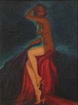 Appraisal: Unknown Artist American th Century Female nude Oil on canvasboard