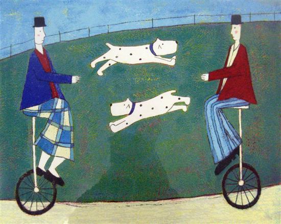 Appraisal: Annora Spence - limited edition print Jumping Dogs signed and