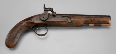 Appraisal: Southern Civil War Dueling Pistol Charleston circa iron-mounted percussion pistol