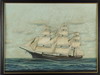 Appraisal: SAILING SHIP - Hand carved and painted shallow relief image