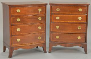 Appraisal: Pair of Councill diminutive bow front chests ht wd dp