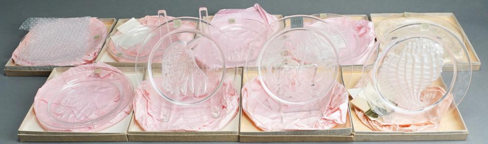 Appraisal: Collection of Nine Lalique Crystal Annual Plates D in cm