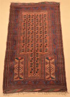 Appraisal: Oriental Geometric Foliate Prayer Rug Oriental Geometric and Foliate Pattern