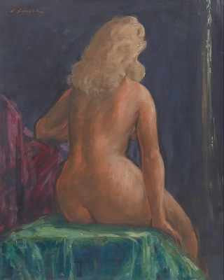 Appraisal: Clyde J Singer American - Blonde Nude Back Oil on