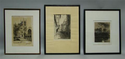 Appraisal: GROUP OF FIVE LANDSCAPE PRINTS Prints and Etchings Framed 'Moose