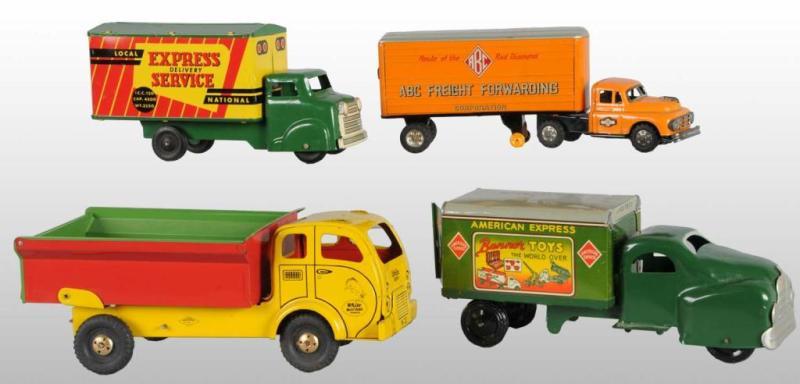 Appraisal: Lot of Tin Vehicle Friction Push Toys Description Japanese and