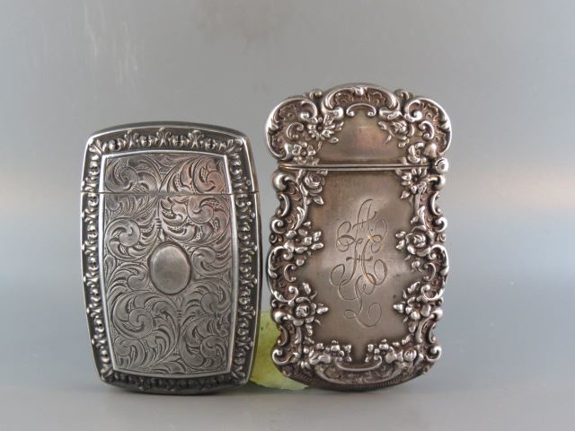 Appraisal: Sterling Silver Match Safes rococo and engraved designs by La