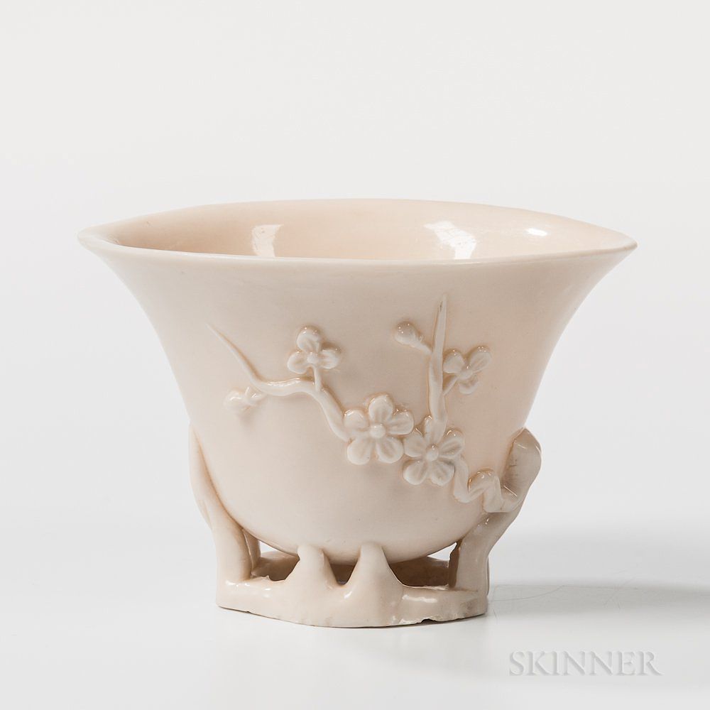 Appraisal: Dehua-style White Porcelain Libation Cup Dehua-style White Porcelain Libation Cup