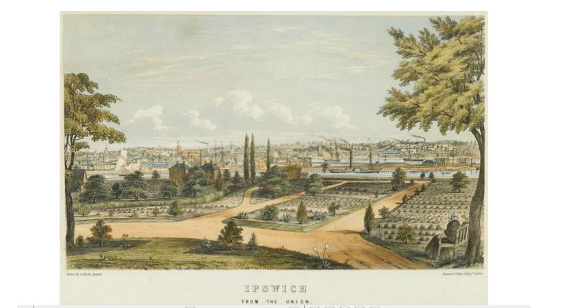 Appraisal: Hand-Colored Lithograph Stannard Rae Litho after Clarke S Ipswich from