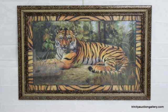 Appraisal: Siberian Tiger African Art PrintIs a very nice print of