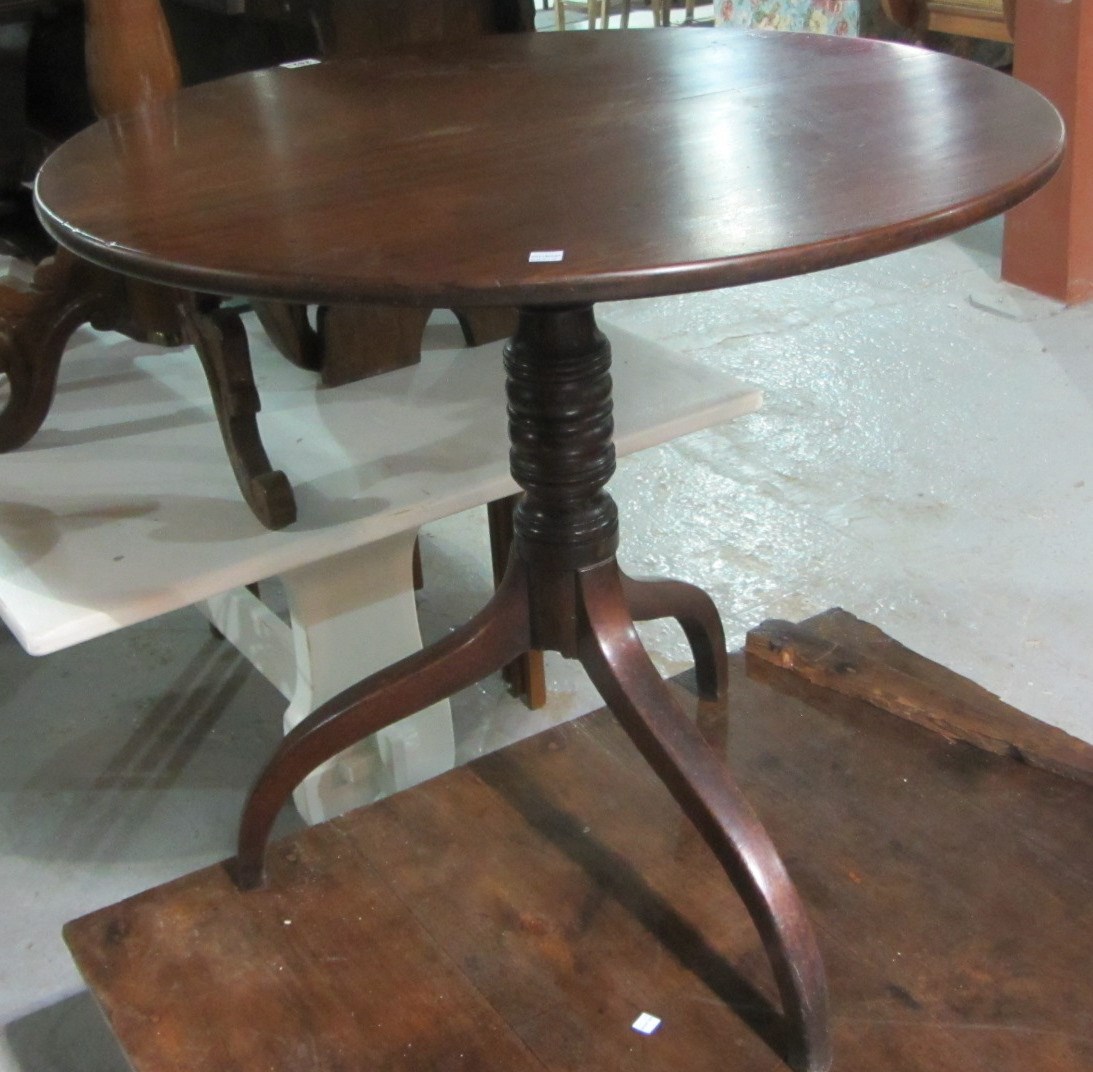 Appraisal: A th century circular snap top occasional table together with