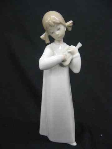 Appraisal: Lladro Porcelain Figurine of Girlwith lute or mandolin '' excellent