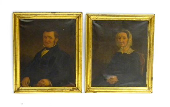 Appraisal: Pair of mid- th C Portraits the first of a