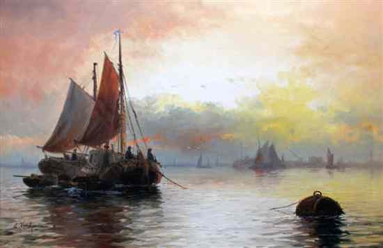 Appraisal: Edward Henry Eugene Fletcher - oil on canvas Shipping at