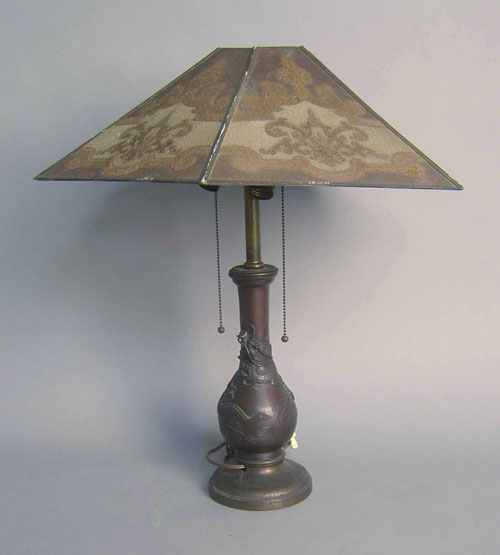 Appraisal: Japanese style bronze table lamp h