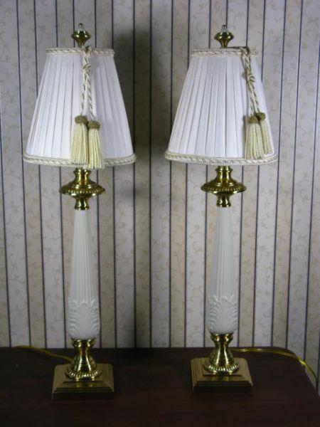 Appraisal: Pair of Lennox Table Lamps with brass mounts and porcelain