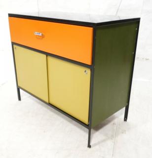 Appraisal: GEORGE NELSON Steel Frame Modern Cabinet Server Great Colors Black