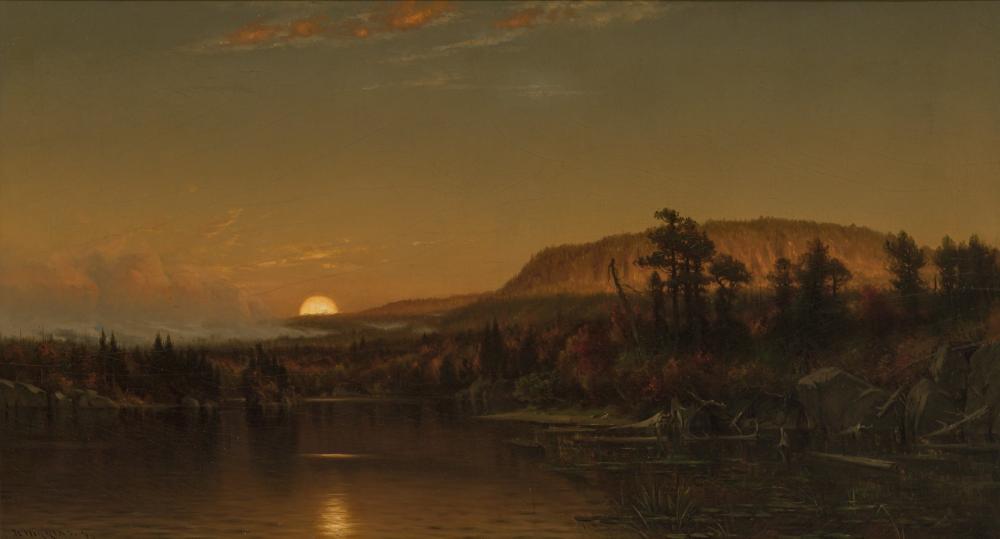 Appraisal: JOHN CARLETON WIGGINS American - Sunset on the Lake oil