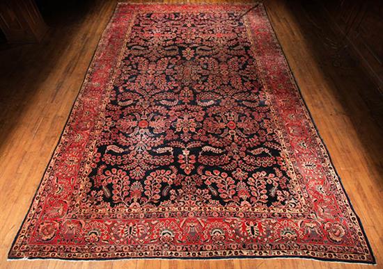 Appraisal: Sarouk Rug First Quarter th Century Blue ground with floral