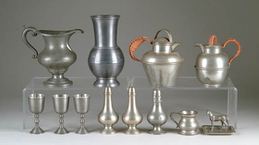 Appraisal: LOT OF PIECES OF PEWTER TABLE ITEMS All are small