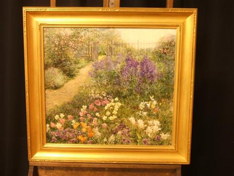 Appraisal: KAETHE HOELTZELL AMERICAN - SPRING GARDEN WITH OPEN GATE Oil