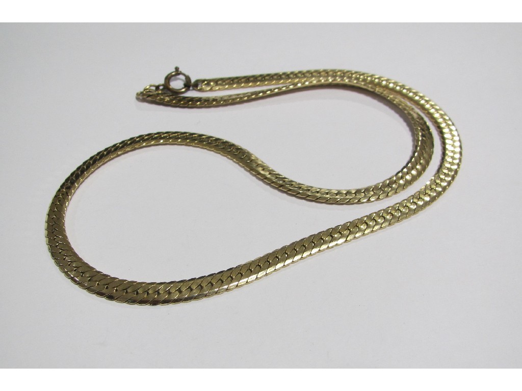 Appraisal: Nine carat gold weave link necklace Approximately gms