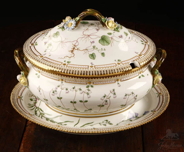 Appraisal: Royal Copenhagen Flora Danica oval tureen stand Royal Copenhagen Flora