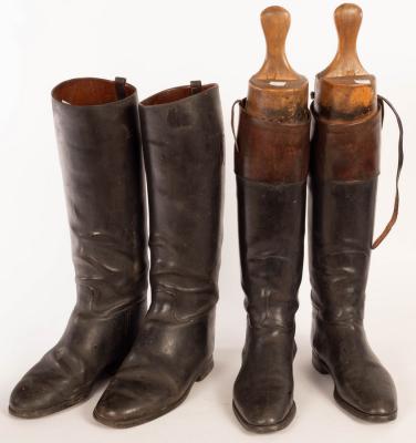 Appraisal: Two pairs of riding boots the length of the sole