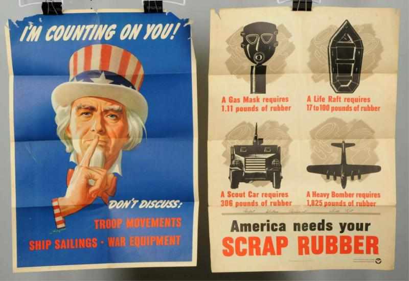 Appraisal: Lot of Assorted War Posters Lesser and rougher group Condition