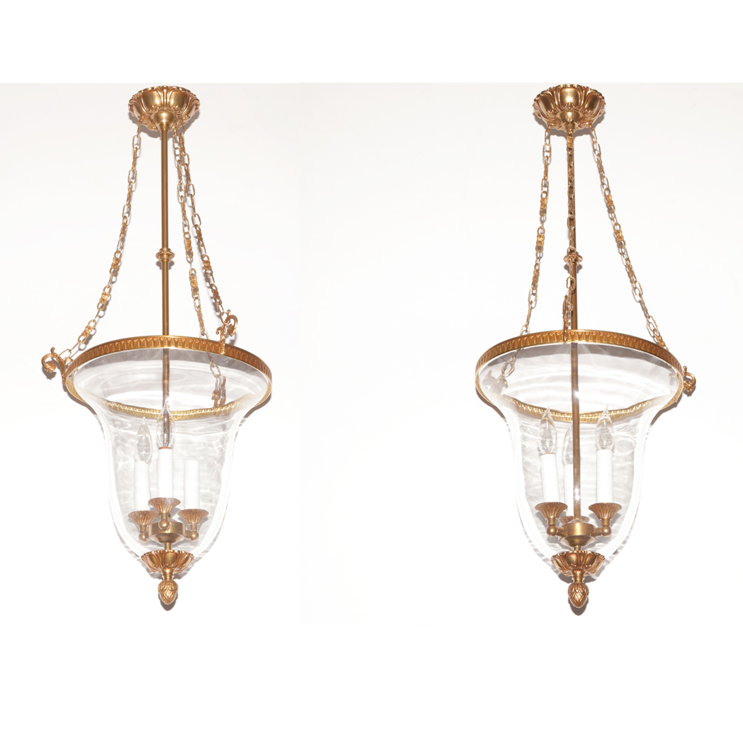 Appraisal: Pair of Louis XVI Style Gilt-Metal Hall Fixtures Modern Each