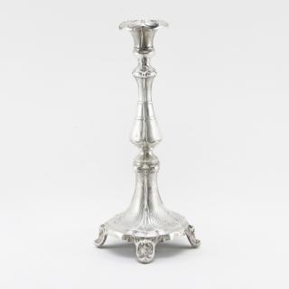 Appraisal: Antique Russian Silver Candlestick Antique Russian Silver Candlestick Baluster formed