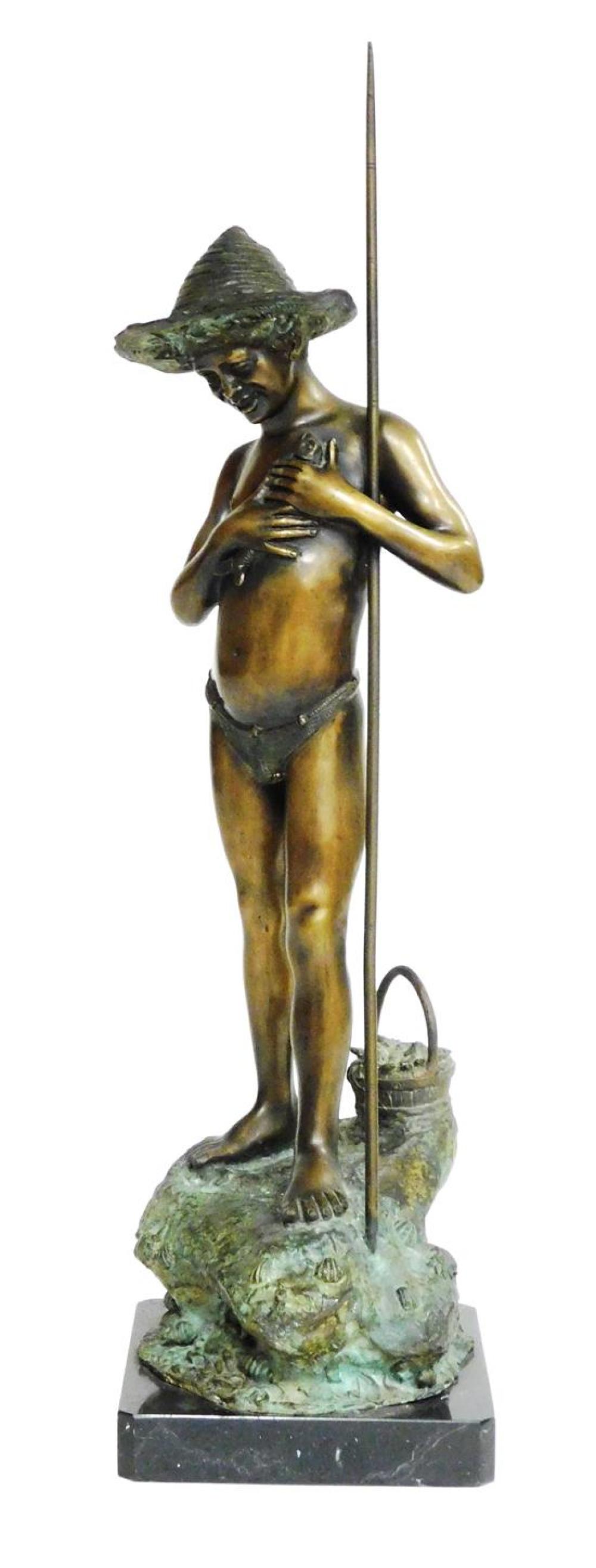 Appraisal: After Giovanni Varlese Italian - Pescatorello young fisherman bronze of