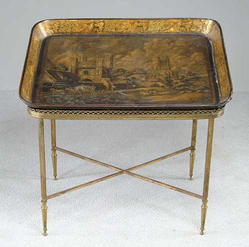 Appraisal: TH CENTURY ENGLISH LACQUERED PAPIER-M CH TRAY Tray has view