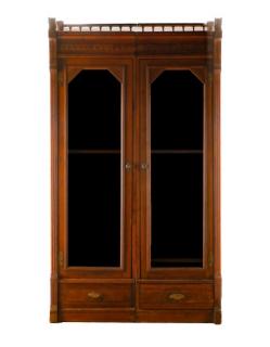 Appraisal: Eastlake Style Walnut Cabinet or Bookcase Style of Charles Eastlake