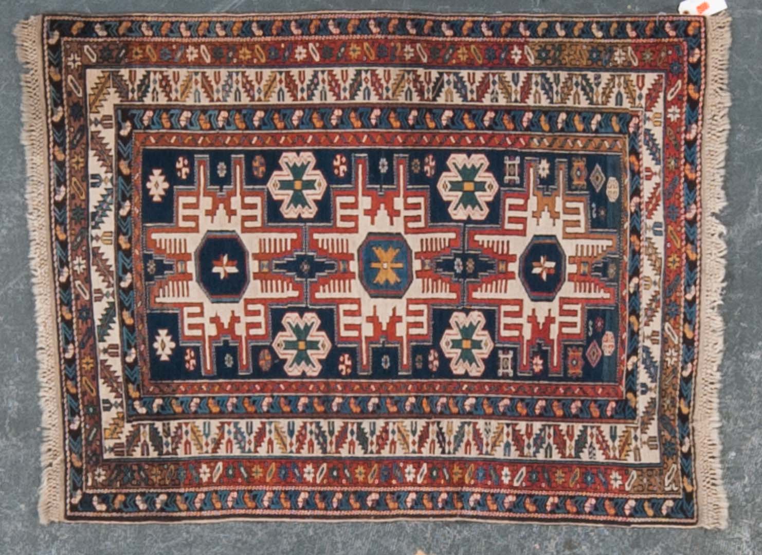 Appraisal: Antique Lesghi Star Shirvan rug approx x Caucasus circa