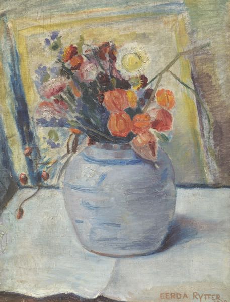 Appraisal: GERDA RYTTER DANISH - x Modernist floral still life Oil