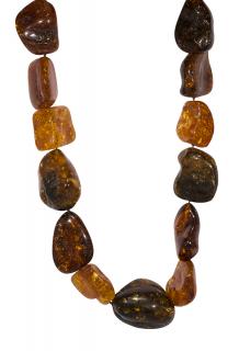 Appraisal: Amber bead necklace Amber bead necklace composed of graduated tumbled