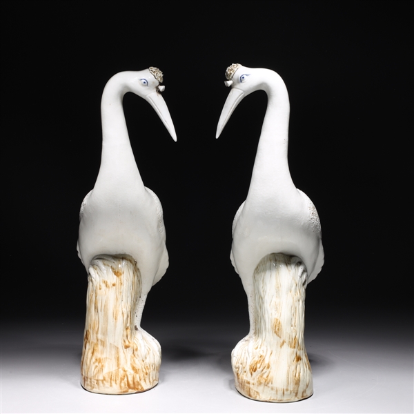 Appraisal: Pair of Chinese porcelain cranes overall good condition some areas