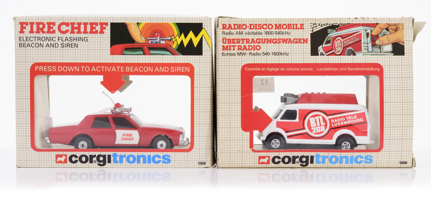 Appraisal: X CORGITRONICS MODEL CARS INCLUDING RADIO DISCO MOBILE AND FIRE