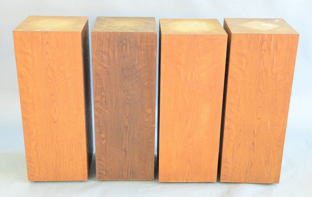 Appraisal: Group of four oak veneered pedestals each high Group of