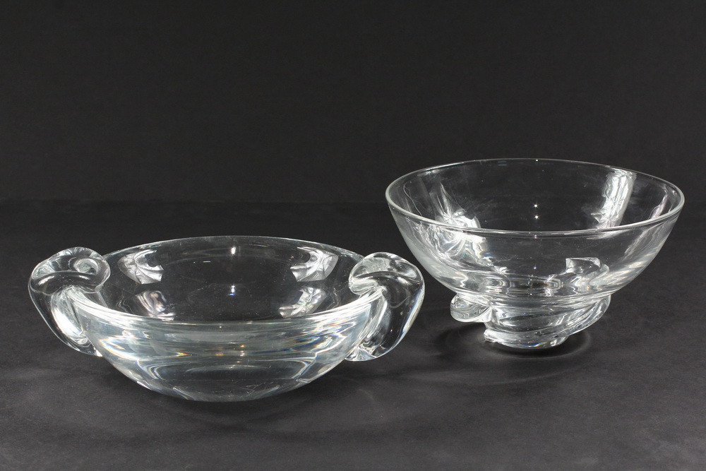 Appraisal: PCS STEUBEN GLASS - Both signed including Swirl Based Bowl